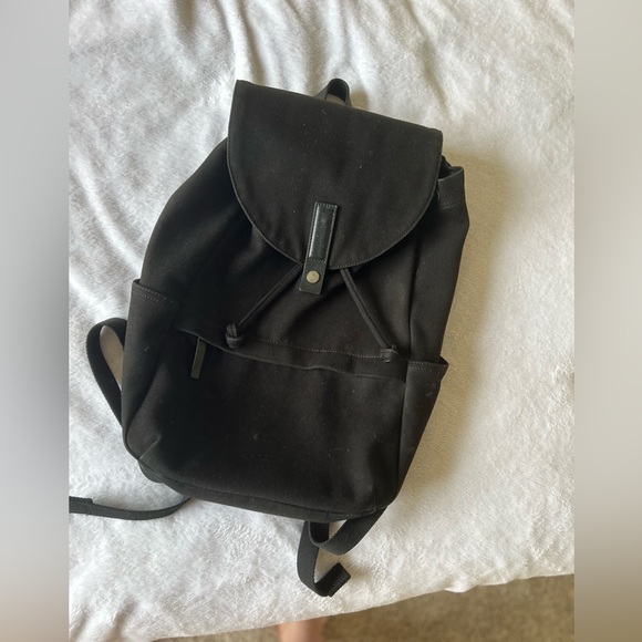 Everlane Black Canvas and Leather Backpack